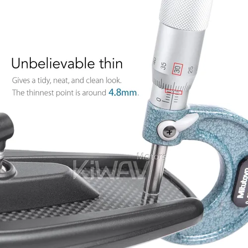 Vista 8 de KiWAV Aftermarket - Espejos retrovisores laterales cónicos Mamba real fibra de carbono negro convexo ajustable M8 0.315 in 1.25 adaptadores de paso