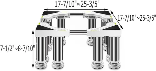 Vista 2 de Base antideslizante para lavadora, soporte para nevera, base ajustable multifuncional para lavadora y secadora, soporte de pedestal