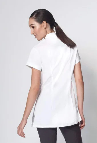 Vista 2 de Noel Asmar Uniforms Cap Sleeve Spa Tunic, cremallera frontal bidireccional