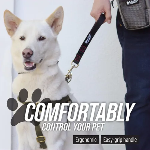 Vista 6 de Correa corta para perros con mango de tráfico para perros grandes. Ideal para acopladores de perro doble, perros de servicio y entrenamiento, 12