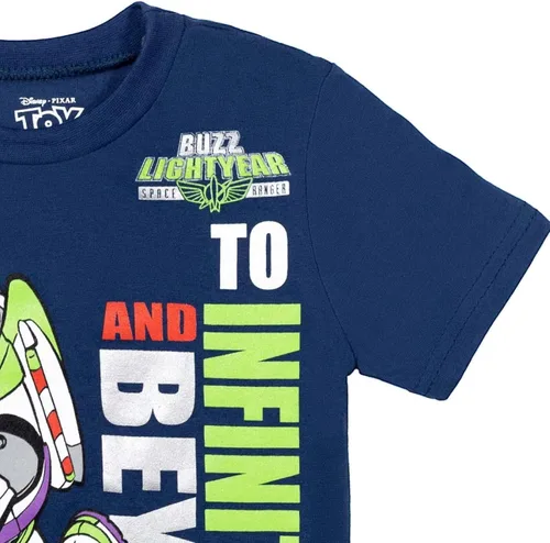 Vista 6 de Disney Pixar Toy Story Woody Buzz Lightyear Bo Peep Rex camiseta atlética pantalones cortos de malla conjunto de bebé a niño grande