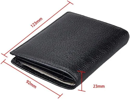Vista 2 de XDSDDS - Cartera larga para hombre, de piel auténtica, con cremallera alrededor de cheques, tarjetero con bolsillo para monedas