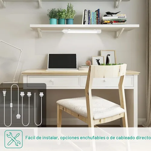 Vista 5 de Luces LED de armario con enchufe, luces de techo enchufables de 17 pulgadas y 1700 lúmenes, luz de tienda impermeable IP66 de 16 vatios, luz