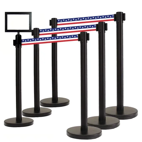 Vista 10 de VIP Crowd Control - Juego de barreras de seguridad con cinturones retráctiles, 91 cm de altura, cinturón de 198 cm y soporte de pared Cinturón