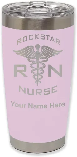 Vista 26 de LaserGram RN Rockstar - Vaso aislado al vacío de 20 onzas, grabado personalizado incluido (negro)