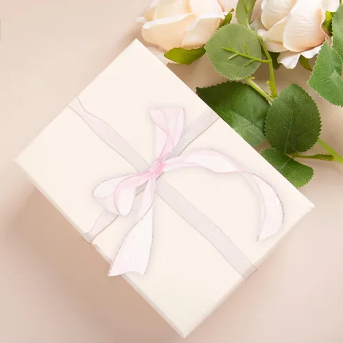 Vista 2 de SEWACC Cinta de organza brillante transparente cinta ancha de gasa rosa con alambre para envolver regalos, manualidades, manualidades, ramo
