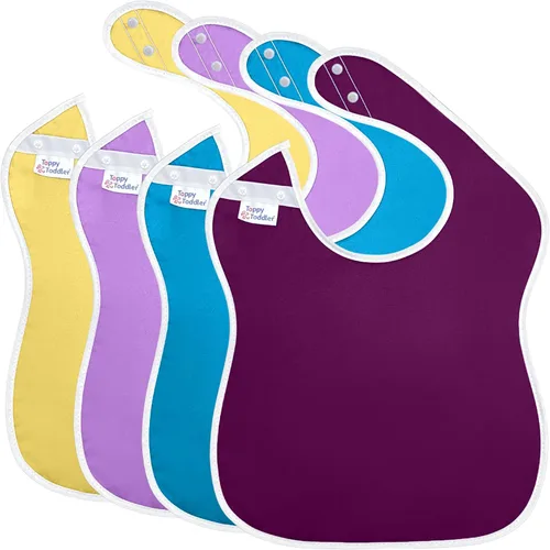 Vista 10 de Baberos grandes impermeables Colección Pastel - 4pk, 12pk, 48pk