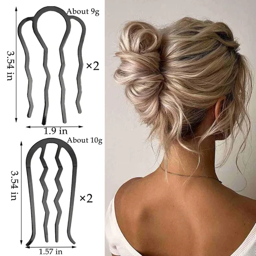 Vista 3 de 12 bandas para el cabello para mujer, accesorios para el cabello (negro)