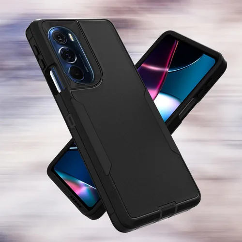 Vista 4 de Asuwish Funda protectora de pantalla de vidrio templado para Motorola Edge + Plus 2022/Edge X30/30 Pro y accesorios de celda híbridos resistentes