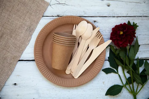 Vista 6 de KingSeal Cucharas desechables de madera de abedul, biodegradables y respetuosas con el medio ambiente, 6.25 pulgadas de longitud – 1 paquete de 100
