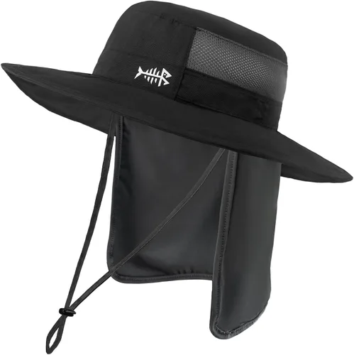 Vista 23 de BASSDASH Sombrero de pesca solar UPF 50+ resistente al agua con solapa desmontable para el cuello