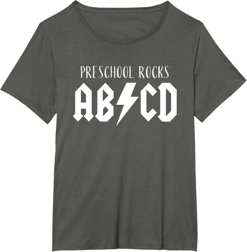 Vista 42 de Preschool Rocks Teacher Back to School ABCD Rock First Day T-Shirt Asphalt Grey