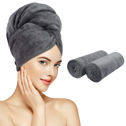Vista 9 de SUNLAND - Toalla de microfibra para el cabello, 24 x 43 pulgadas, color negro