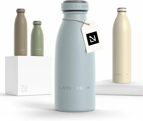 Vista 51 de LARS NYSØM Botella de agua aislada de acero inoxidable de 12 onzas, 17 onzas, 25 onzas, 34 onzas, 51 onzas, frasco térmico aislado para bebidas