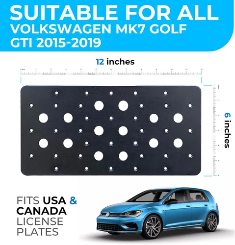 Vista 2 de TrunkNets Inc Soporte para gancho de remolque para parachoques para placa de matrícula para Volkswagen MK7 Golf GTi 2015 2016 2017 2018 2019