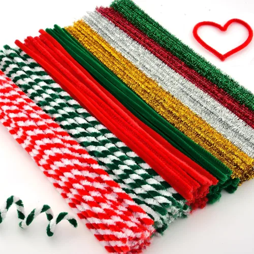 Vista 2 de Hapeper 400 Piezas de Limpiadores de Tubo de Navidad Tallos de Chenilla para Proyectos de Artes y Manualidades DIY (Colores Navideños 2)
