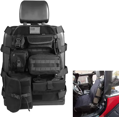 Vista 5 de SUNPIE - Protector de asiento mejorado de mayor tamaño, protector de asiento táctico universal para camiones, camionetas, SUV, compatible con JL/JT