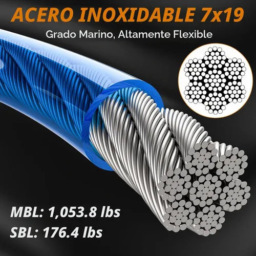 Vista 2 de XiaZ Cable de amarre para perro, correas de perro para patio de 8/10/15/20/30/50 pies, cadena de amarre resistente para perros pequeños, medianos