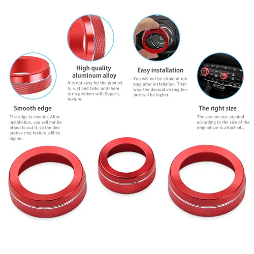 Vista 5 de Cubiertas de perillas de control de volumen y aire acondicionado Auovo compatibles con Dodge Durango 2021 2022 2023 2024 2025, decoraciones