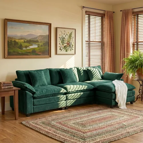 Vista 18 de Sofá modular modular de felpilla beige de 78 pulgadas para sala de estar, sofá modular de felpilla beige para sala de estar, sofás para sala