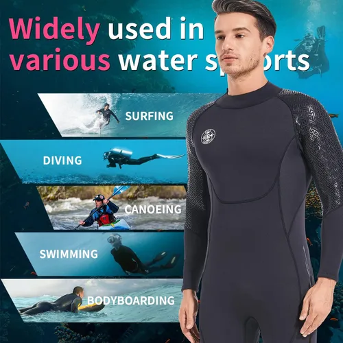 Vista 3 de BEEK - Traje de neopreno para hombre y mujer, de 0.118 pulgadas, con cremallera trasera, ultra elástico, manga larga, cuerpo completo, cálido
