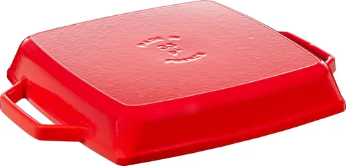 Vista 2 de Staub Dust 40511-685-0 Plancha rectangular con dos asas, 11.0 in, hierro fundido, rojo cereza