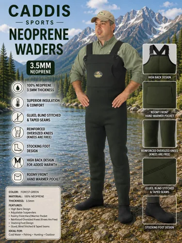Vista 2 de Calcetas de vadeo Caddis. Calcetas de neopreno para hombre