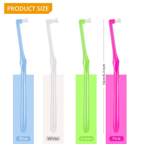 Vista 5 de Boao 6 piezas de cepillo de dientes copetudo, acabado suave, interdental compacto único para limpieza de detalles, cepillo cónico