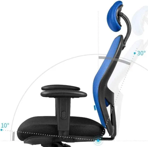 Vista 2 de Silla ergonómica de oficina, silla de computadora, silla ergonómica para el hogar, silla giratoria, respaldo de asiento, silla de oficina reclinable
