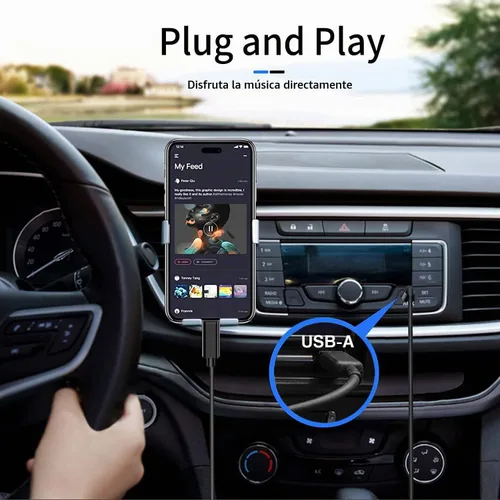 Vista 2 de Cable corto USB A a USB C, iPhone 18/17/16, cable Carplay para iPhone Duo (plegado), 18 17 16 15 Pro Max, Plus, Air, Airpods 4, iPad 10ª