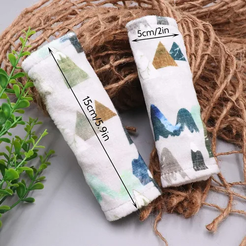 Vista 7 de Fundas para cinturón de seguridad de automóvil para bebé, correas de asiento de automóvil de montaña de aventura, almohadillas de hombro para niñas