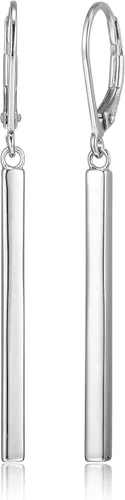 Vista 3 de Amazon Essentials Aretes colgantes de oro amarillo de 18 quilates o oro rosa de 14 quilates sobre plata esterlina (anteriormente colección Amazon)