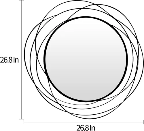 Vista 6 de HQiJun Espejo Redondo de Pared – Espejo Circular Grande Negro de 26.8" para Pared con Marco de Metal Decorativo Arte Duradero, Espejo Colgante