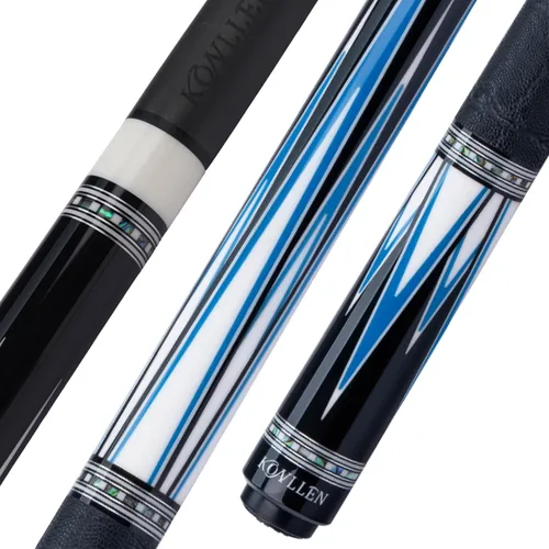 Vista 10 de KONLLEN Carbon Fiber Pool Cue Hand-Inlaid Design Low Deflection 58 Inch Azul-0.5 in