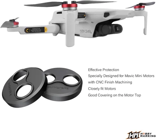 Vista 4 de Cubierta protectora de polvo de aluminio para DJI Mavic Mini Drone Accesorio a prueba de polvo y arañazos Accesorios de protección (negro)