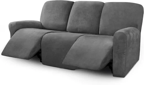 Vista 10 de ULTICOR Fundas de terciopelo para sofá reclinable de 8 piezas, fundas elásticas para sofá reclinable de 3 cojines, fundas para muebles, fundas