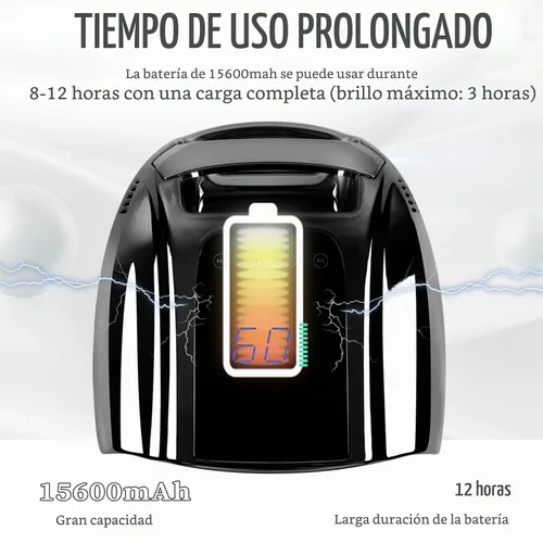 Vista 5 de Lámpara de uñas LED UV recargable de 96 W, luz UV inalámbrica para uñas con pantalla LCD, sensor automático, 4 ajustes de temporizador y secador