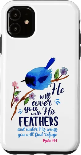 Vista 8 de iPhone 16 Él te cubrirá con sus plumas Salmo 91:4 Caso cristiano
