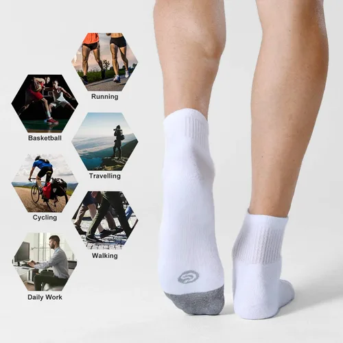 Vista 6 de CS CELERSPORT Paquete de 6 calcetines tobilleros para hombre con cojín para correr