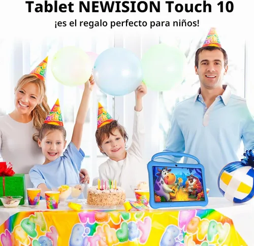 Vista 5 de Tableta Android de 10 pulgadas para niños,64GB 1TB Expand,Control parental Azul