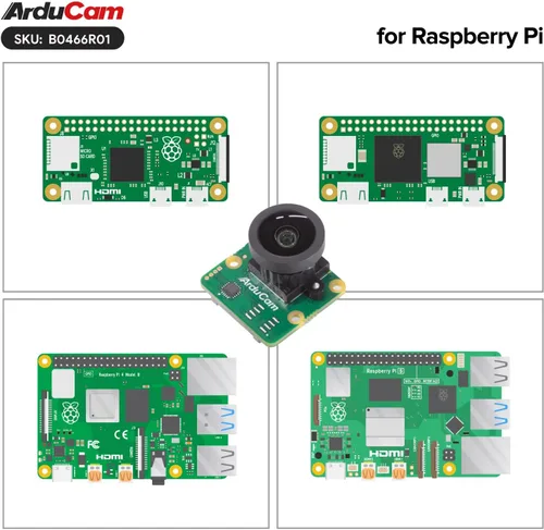 Vista 6 de Arducam Cámara Raspberry Pi HQ de 12.3 MP, módulo de cámara Pi de 477 M con lente gran angular M12 de 158 ° (D) compatible con Pi5/4B/3/3B+/Zero 2W