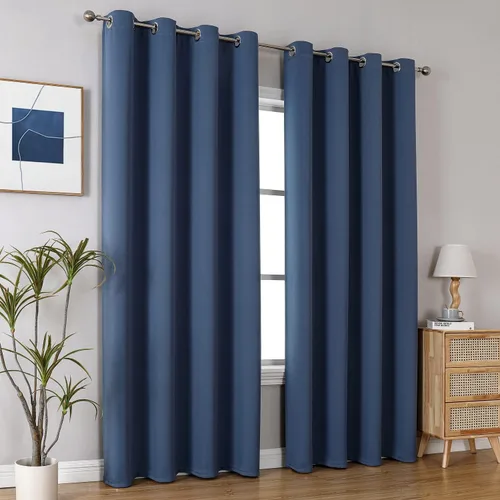 Vista 49 de ChrisDowa - Cortinas cortas para ventana de 40 pulgadas para dormitorio - Cortinas cortas con ojales y aislamiento térmico para oscurecer