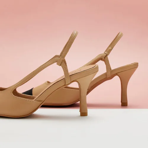 Vista 3 de C.Paravano Zapatos planos de cuero con talón descubierto para mujer Zapatos planos con puntera puntiaguda Sandalias de tacón cómodo Zapatos