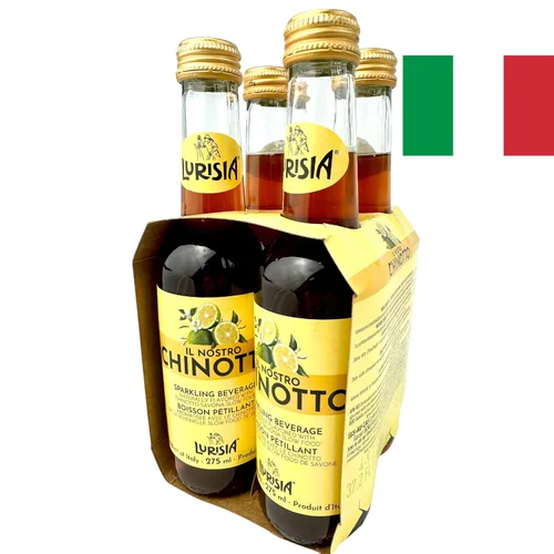 Vista 4 de Lurisia Chinotto - Soda italiana de 4 x 9.3 onzas líquidas (9.3 fl oz) – Cola – Jugo carbonatado con gas de Chinotto – Refresco de cítricos
