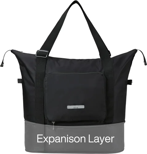 Vista 7 de Hanke Expandable Foldable Travel Duffel Bag Collapsible Carry On Bag with Luggage Strap for Airplanes, Water Resistant Weekender Overnight Bag Fits