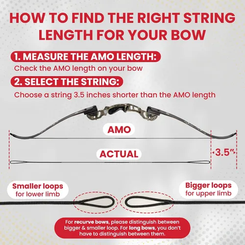 Vista 5 de Cuerda de Arco Recurvo Legend - Reemplazo de Cuerda de Arco Dacron - Cuerdas de Arco Tradicionales - Accesorios de Arco Recurvo - Equipo de Tiro
