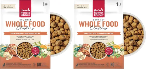 Vista 19 de The Honest Kitchen racimos de alimentos enteros libres de granos de carne de res alimento seco para perros, 1 libra
