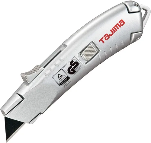 Vista 2 de Tajima AC-500B cuchillo multiuso con traba automática, 3/4" Diseño de hoja retráctil, cuchillas REX de 3 V incluidas, construcción duradera