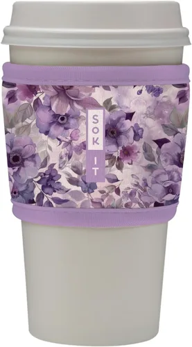 Vista 124 de Sok It HotSok Coffee & Tea - Funda de neopreno con aislamiento reutilizable (floral abstracto)