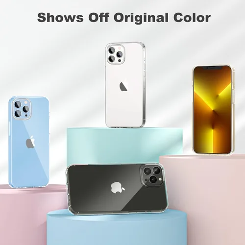 Vista 4 de JJGoo Funda transparente compatible con iPhone 13 Pro Max, transparente, suave, a prueba de golpes, delgada funda protectora para teléfono